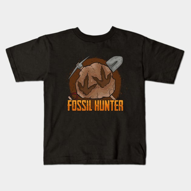 Cute Fossil Hunter Paleontology Dinosaur Obsessed Kids T-Shirt by theperfectpresents